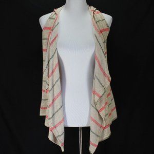 Maurices Sweater Vest Size S Tan Pink Green